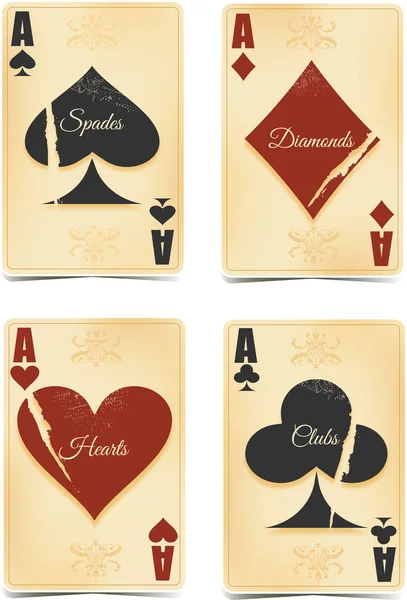 Casino spelkort ikoner — Stock vektor