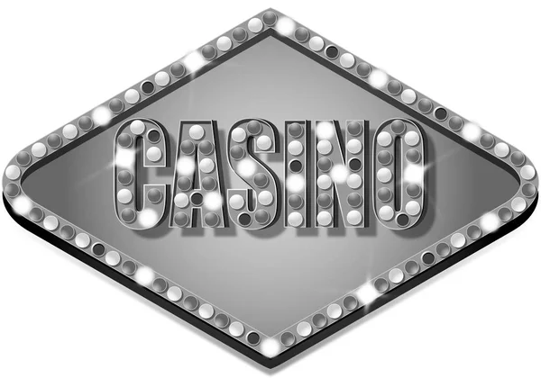 Banner de Casino con elementos de plata — Vector de stock