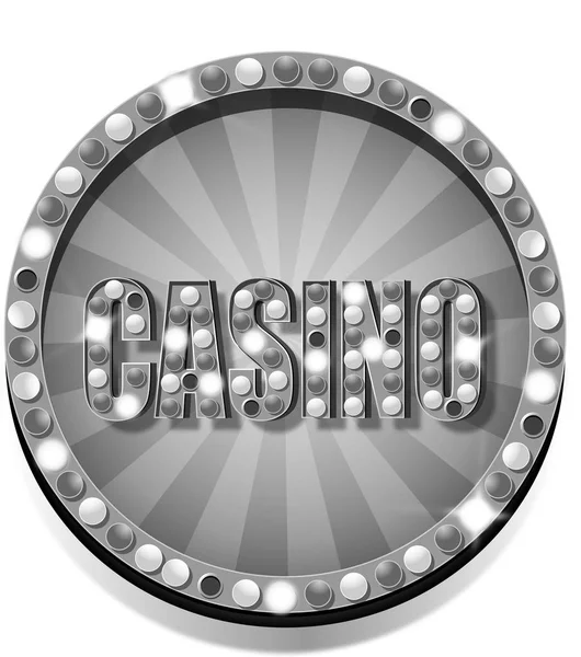 Banner de Casino con elementos de plata — Vector de stock