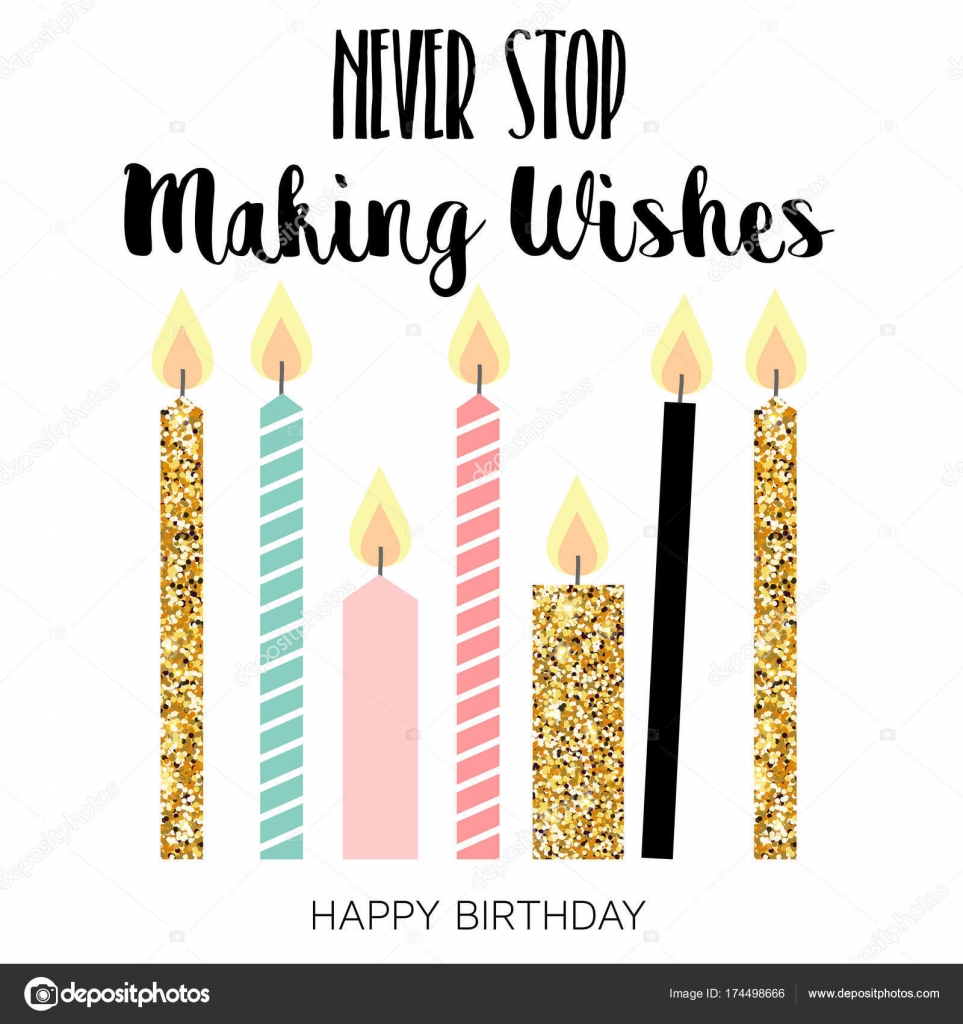 Download Happy Birthday Greeting Card Candles Vector Illustration — Stock Vector © ElenaBaryshkina #174498666
