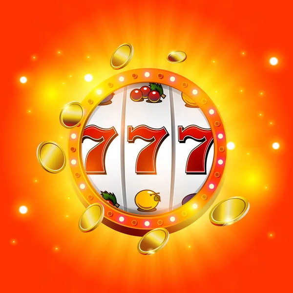 Lambalar ve çift yedili, vektör çizim ile yuvarlak casino banner