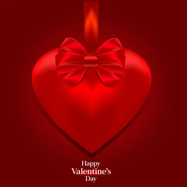 Vector Tarjeta San Valentín Con Corazón Arco — Vector de stock