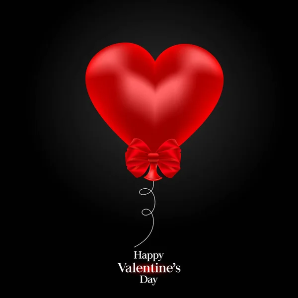 Tarjeta San Valentín Con Corazón Globo Con Arco Ilustración Vectorial — Vector de stock