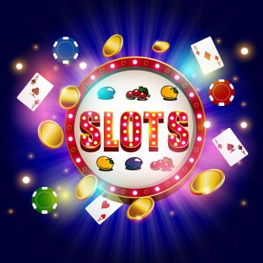 Lambalar ile Casino banner illüstrasyon vektör