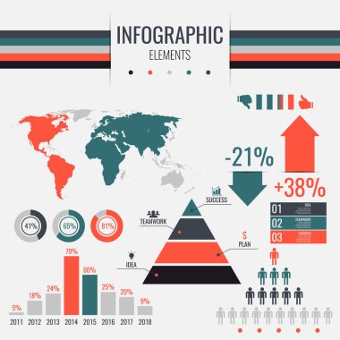 Infographic tasarım öğeleri, vektör çizim