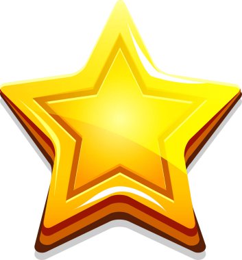 Beyaz zemin üzerine altın parlak yıldız