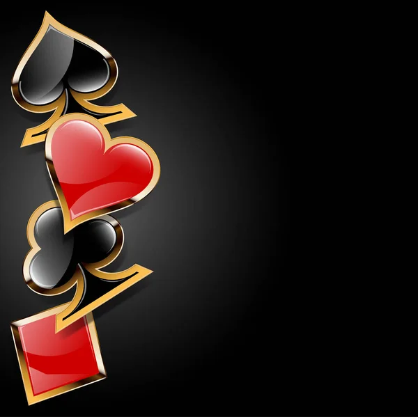 Poker Kasyno Logo Szablon Różnych Kart Garnitury Ilustracji Wektorowych — Wektor stockowy