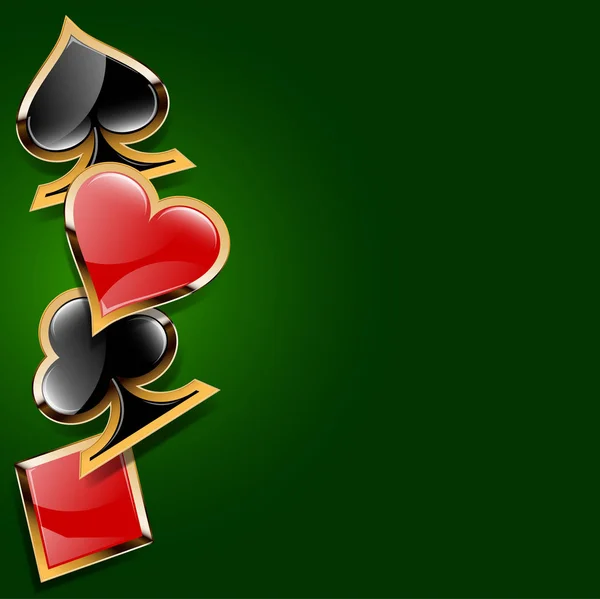 扑克赌场标识模板与不同的纸牌套装 矢量插图 — 图库矢量图片#
