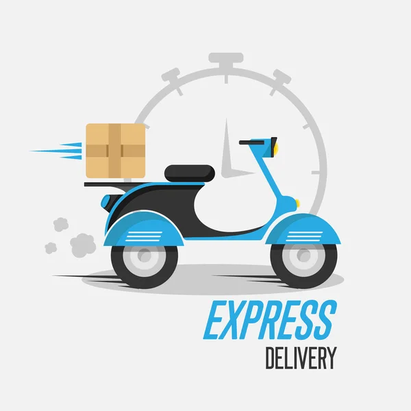 Online Delivery Service Online Order Tracking Delivery Home Office Scooter — Stock Vector