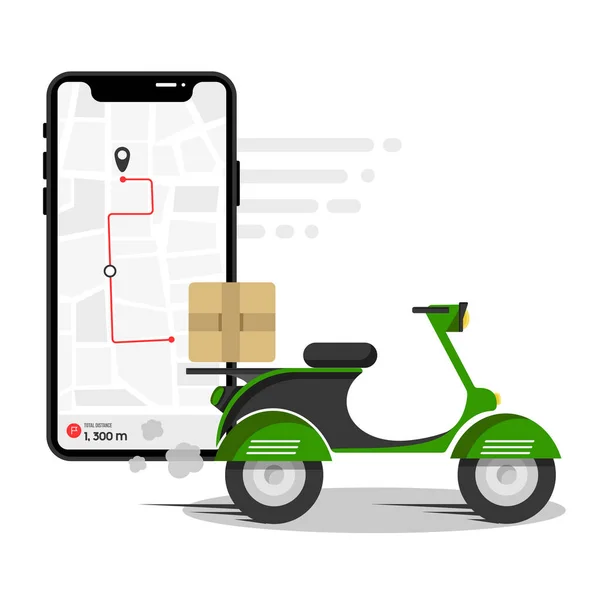 Online Delivery Service Online Order Tracking Delivery Home Office Доставка Стоковая Иллюстрация