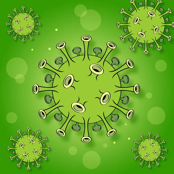 Coronavirus Covid Vector Eenvoudige Illustratie — Stockvector