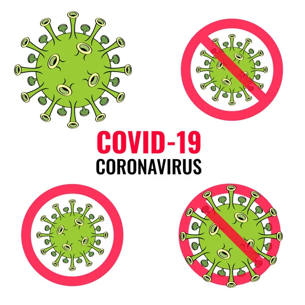 Coronavirus Covid Vetor Ilustração Simples —  Vetores de Stock