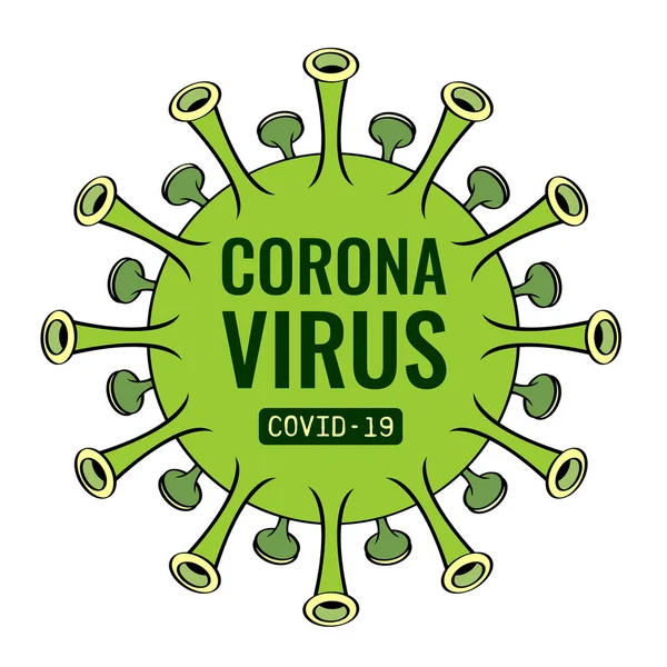 Coronavirus Covid Vektör Basit Illüstrasyon — Stok Vektör