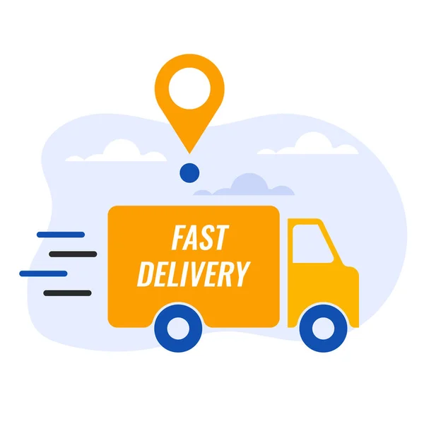 Fast Delivery Logistic Shipping Truck Car Vector Illustration — Stock Vector