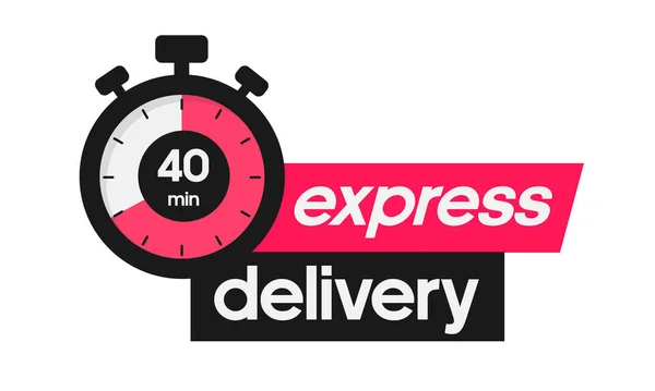 Cronometri Segni Consegna Express Isolati Sfondo Bianco — Vettoriale Stock
