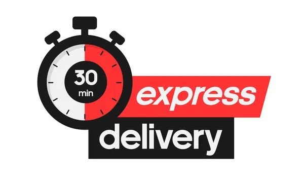 Cronometri Segni Consegna Express Isolati Sfondo Bianco Illustrazioni Stock Royalty Free