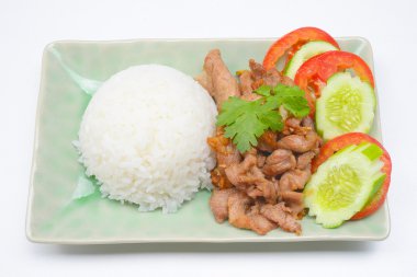 Tay gıda, stil domuz kızarmış gevrek sarımsak ile