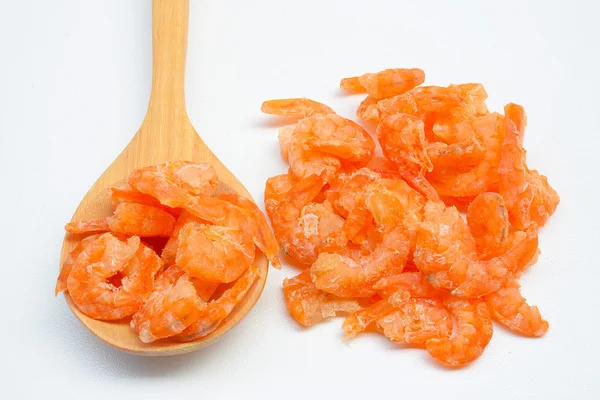 Kurutulmuş deniz ürünleri: bir grup beyaz izole Asya mutfakları yapmak için kurutulmuş karides