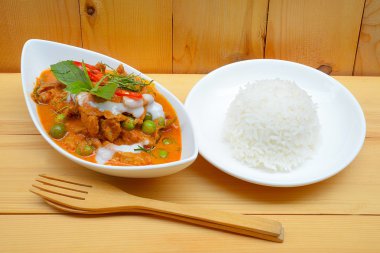 Panaeng veya et ünlü baharatlı Hindistan cevizi krem, Tayland gıda