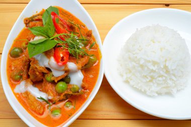 Panaeng veya et ünlü baharatlı Hindistan cevizi krem, Tayland gıda