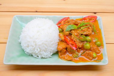 Panaeng veya et ünlü baharatlı Hindistan cevizi krem, Tayland gıda