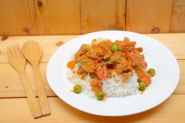 Panaeng veya et ünlü baharatlı Hindistan cevizi krem, Tayland gıda