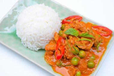 Panaeng veya et ünlü baharatlı Hindistan cevizi krem, Tayland gıda