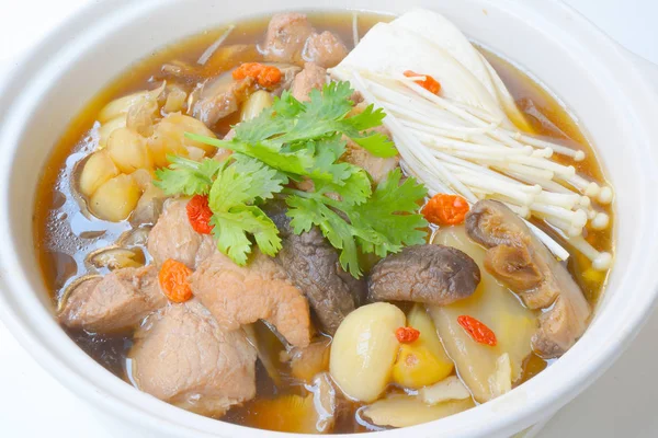 Ba kut teh, estofado de cerdo y sopa de hierbas — Foto de Stock