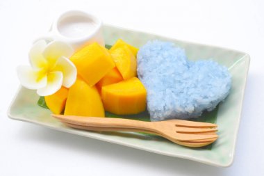 Mango, khao niaow ma muang, Tay tatlı yapışkan pirinç