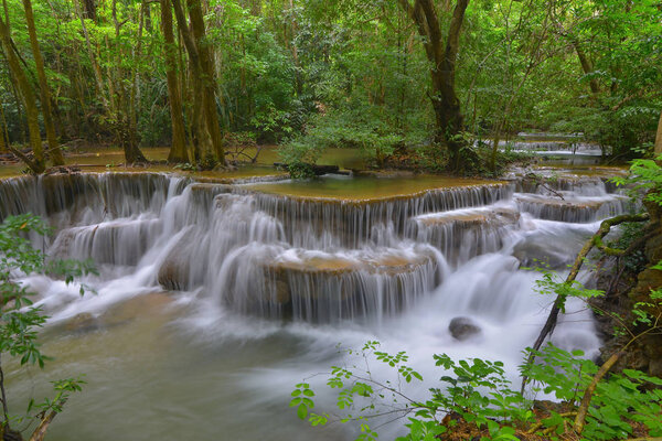  Huay Mae Kamin waterfall in Khuean Srinagarindra National Park Kanchanaburi Province Thailand