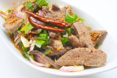 pork liver spicy salad (Thai food) clipart