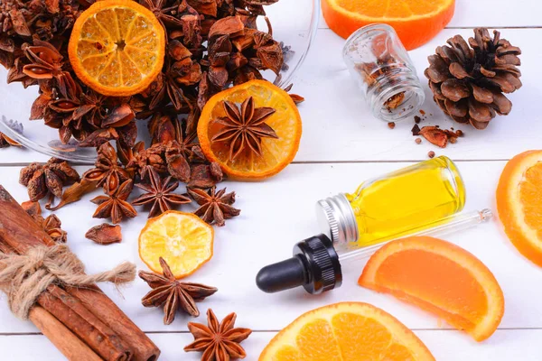 Aromathérapie Parfum Orange Santé Beauté Concept Nature Morte — Photo