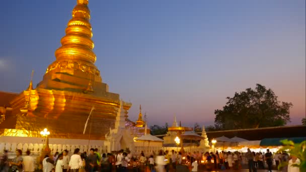 Wat Phra Chae Haeng Nan Provinz Thailand Buddhistischer Tempel Und — Stockvideo