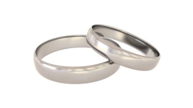 Silver rings isolated on white background, 3D-rendering