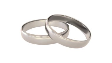 Silver rings isolated on white background, 3D-rendering