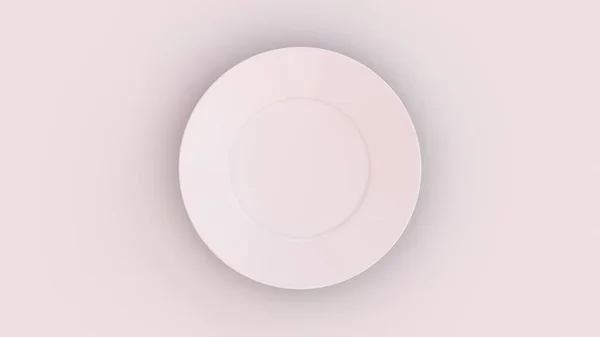 Empty Plate White Background Rendering — 스톡 사진