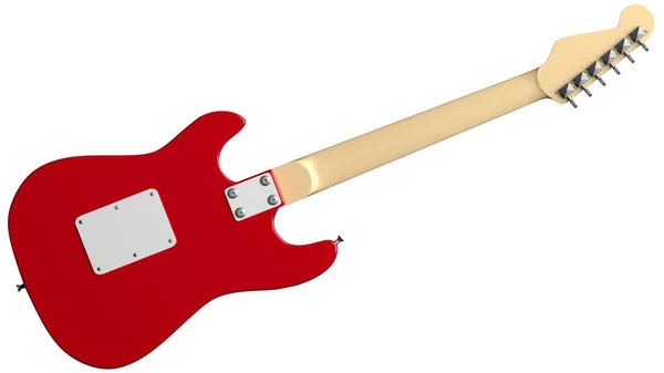 Guitarra Elétrica Isolada Fundo Branco Renderização — Fotografia de Stock