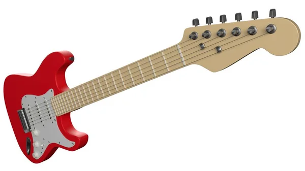 Gitarre Isoliert Auf Weißem Hintergrund Rendering — Stockfoto