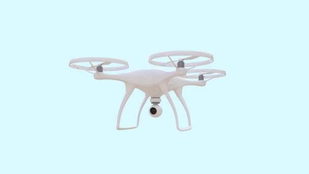 Drone Volante Nel Cielo Rendering — Video Stock
