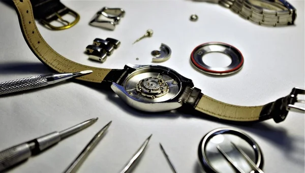 Riparazione Orologio Meccanico Riparazione Orologio — Foto Stock