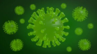 Coronavirus hücresi, tıbbi illüstrasyon, 3D görüntüleme