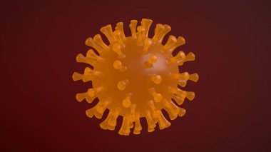 Coronavirus hücresi, tıbbi illüstrasyon, 3D görüntüleme