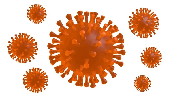 Коронавирусные Клетки Медицинская Иллюстрация Рендеринг — стоковое фото