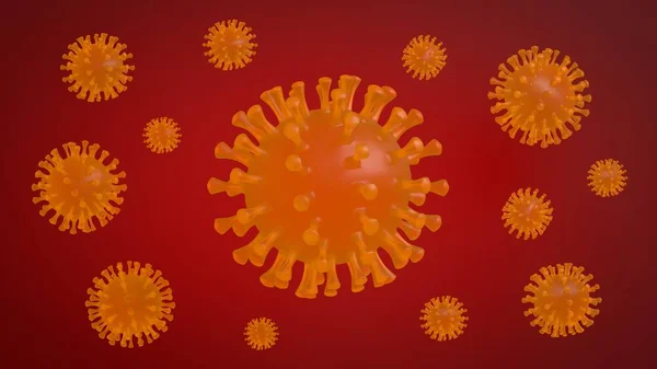 Coronavirus Cell Medical Illustration Rendering — 图库照片