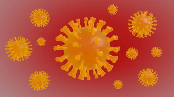 Coronavirus Cell Medical Illustration Rendering — 图库照片