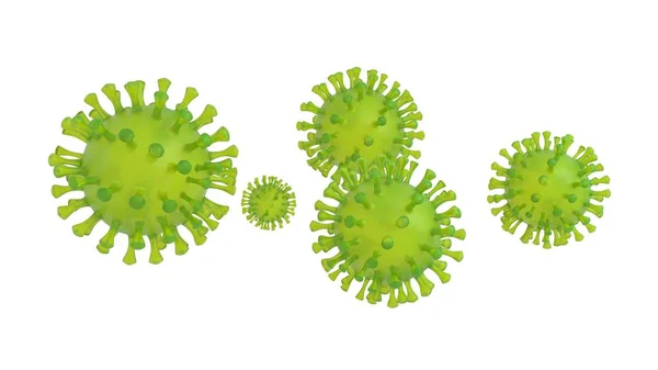 Coronavirus Illustratie Onder Microscoop 2019 Ncov Rendering — Stockfoto