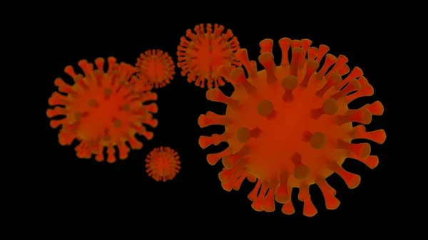 顕微鏡下のコロナウイルスイラスト 2019 Ncov 白い背景に隔離 3Dレンダリング — ストック写真