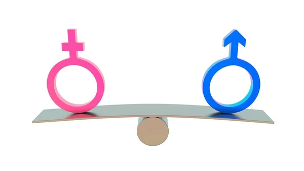 Beyaz Arka Planda Izole Edilmiş Cinsiyet Sembolleri Görüntüleme Cinsiyet Eşitliği — Stok fotoğraf