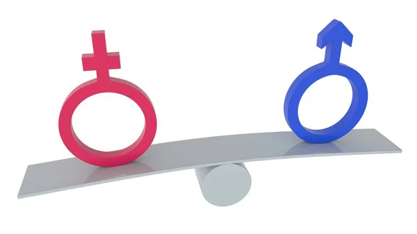 Geslacht Symbolen Geïsoleerd Witte Achtergrond Rendering Gendergelijkheid Geslachtsymbolen Schalen — Stockfoto