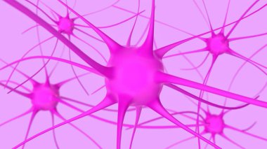 Neuron background. Nerve cells. Neurons. Neural network background. 3D-rendering.